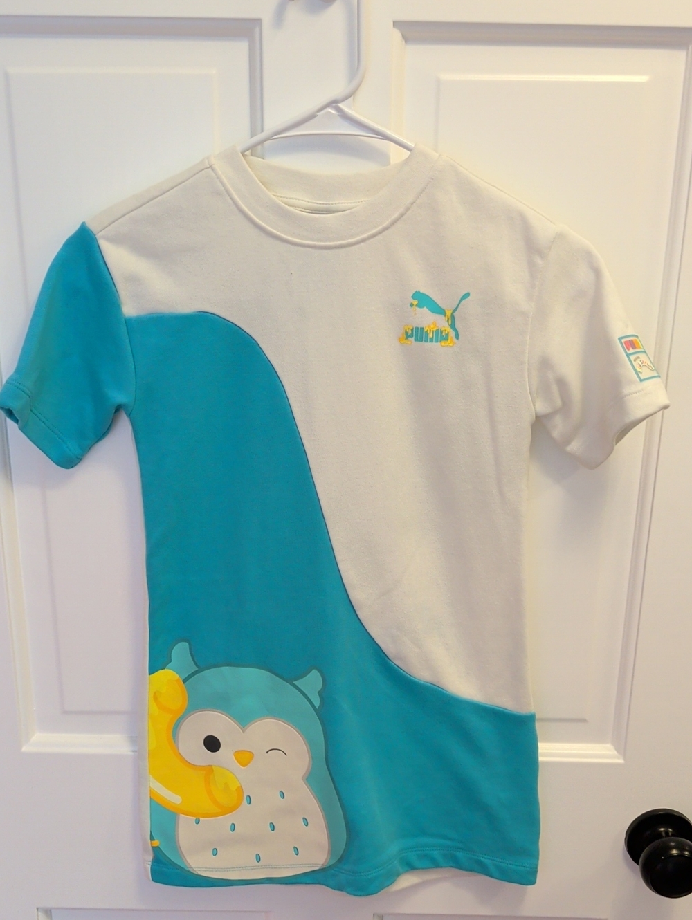 Puma Kids' White & Teal Owl Graphic Tee Dress